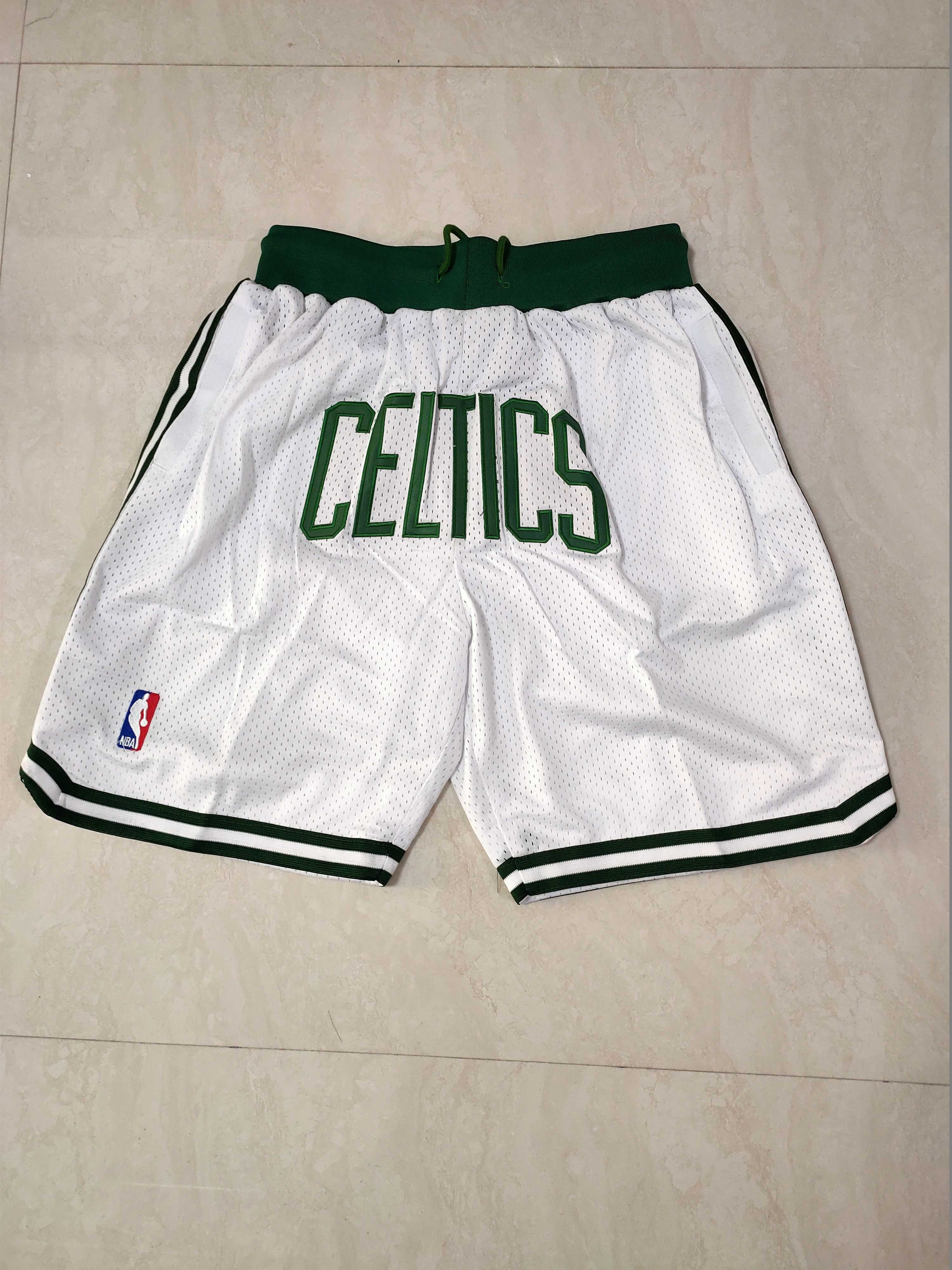 Men NBA 2021 Boston Celtics White Shorts